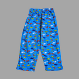 Blue Cars Print Kids collar Coord Set - Half Sleeve Shirt and Full Pant