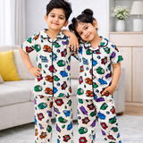 Bob Train Kids Night Suit - Half Sleeve Shirt and Full Pant