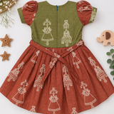 Bommalu Kalamkari Frock - Bommu (Preorder - Dispatch from 23-9-26)