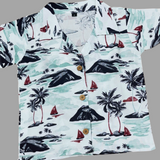 Tropical Green Sea Boys Printed Half Sleeve Shirt with Shorts | Cuban Collar Shirt & Shorts Set | Dispatch Date Oct 06