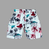 Tropical Hut Tree Boys Printed Half Sleeve Shirt with Shorts | Cuban Collar Shirt & Shorts Set | Dispatch Date Oct 06