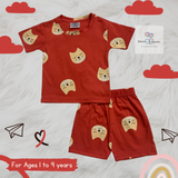 Red Kitty Kids Shorts Coords Set (Unisex) – Half Sleeve TShirt and Trouser