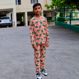 Cactus Full Sleeve Kids Co-ord Set (Unisex) - Pant with Single Side Packet
