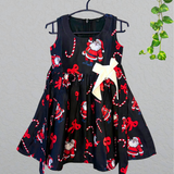 Merry Candy Santa Cotton Frock - Sleeveless Kids Frock