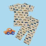 Cars Print Kids Coords (Unisex) - Half Sleeve T-Shirt and Full Pant