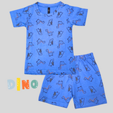 Cartoon Dino Kids Shorts Coord Set (Unisex) - Shorts with Single Side Packet