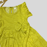 Checks - Frill Cotton Frocks with bow