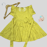 Checks - Frill Cotton Frocks with bow