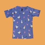 Cherry Swan Print Half Sleeve Kids Coords (Unisex)