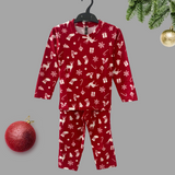 Christmas Deer Print Kids Coord Set (Unisex) - Full Sleeve T-Shirt and Full Pant