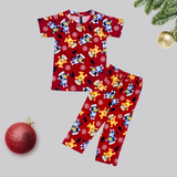 Christmas Bluey Print Half Sleeve Kids Coords (Unisex) - Half Sleeve T-Shirt and Full Pant