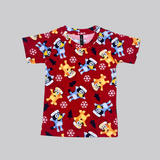 Christmas Bluey Print Half Sleeve Kids Coords (Unisex) - Half Sleeve T-Shirt and Full Pant