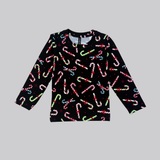 Christmas Candy Cane Full Sleeve Kids Coord Set (Unisex) - Full Sleeve T-Shirt and Full Pant