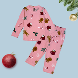 Christmas Candy Love Full Sleeve Kids Coord Set (Unisex) - Full Sleeve T-Shirt and Full Pant