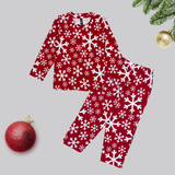 Christmas Snow Full Sleeve Kids Coord Set (Unisex) - Full Sleeve T-Shirt and Full Pant