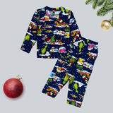 Christmas Grinch Merry Full Sleeve Kids Coord Set (Unisex) - Full Sleeve T-Shirt and Full Pant