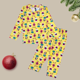 Christmas Santa Reindeer Full Sleeve Kids Coord Set (Unisex) - Full Sleeve T-Shirt and Full Pant