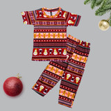 Christmas Snowman Fairisle Print Half Sleeve Kids Coords (Unisex)