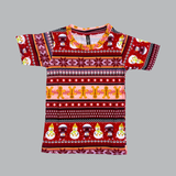 Christmas Snowman Fairisle Print Half Sleeve Kids Coords (Unisex)