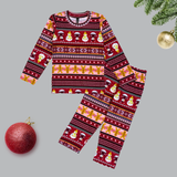 Christmas Snowman Fairisle Full Sleeve Kids Coord Set (Unisex) - Full Sleeve T-Shirt and Full Pant