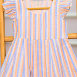 Classic Delight Stripes | Cap Sleeves Frock with Soft Lining