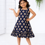 Twirl Daze - Sleeveless A-Line Cotton Frock