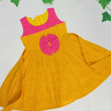 Colorful Chandrika HandLoom Cotton Frock | Sleeveless Frock with Soft Lining