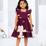Purple Grape - Ruffle Sleeveless Cotton Frock