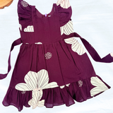 Purple Grape - Ruffle Sleeveless Cotton Frock