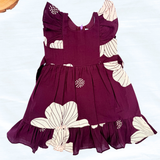 Purple Grape - Ruffle Sleeveless Cotton Frock