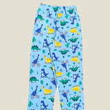 Blue Dinos Print Kids Night Suit - Half Sleeve Shirt and Full Pant