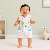 Muslin Button Jabla - Dino