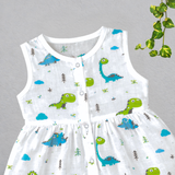 Muslin Button Frock - Dino (Dispatch from 27-2-26)