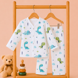 Muslin Full Sleeve Pant Coords - Dino