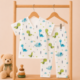 Muslin Half Sleeve Pant Coords - Dino