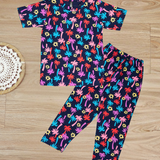 Disco Trees Kids Coords (Unisex) - Half Sleeve T-Shirt and Full Pant