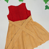 Diya HandLoom Cotton Frock | Sleeveless Frock with Pan Collar