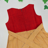 Diya HandLoom Cotton Frock | Sleeveless Frock with Pan Collar