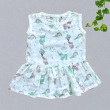 Muslin Back Button Frock - Elephant with Balloon