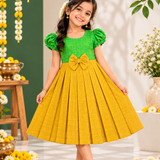 Kulali HandLoom Cotton Frock - Lime Green