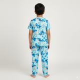 Lilo Stitch Print Half Sleeve Kids Coords (Unisex) - Half Sleeve T-Shirt and Full Pant
