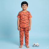 Game Over Print Half Sleeve Kids Coords (Unisex)