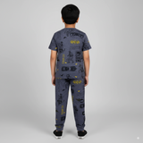 Batman Print Half Sleeve Kids Coords (Unisex) - Half Sleeve T-Shirt and Full Pant