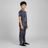 Batman Print Half Sleeve Kids Coords (Unisex) - Half Sleeve T-Shirt and Full Pant