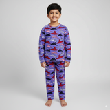 Sea Whale Full Sleeve Kids Co-ord Set (Unisex) - Pant with Single Side Packet