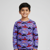 Sea Whale Full Sleeve Kids Co-ord Set (Unisex) - Pant with Single Side Packet