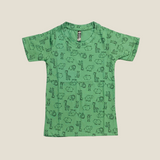 Green Animals Print Half Sleeve Kids Coords (Unisex) - Half Sleeve T-Shirt and Full Pant