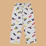 Grey Vehicles  Print Kids Coords (Unisex) - Half Sleeve T-Shirt and Full Pant