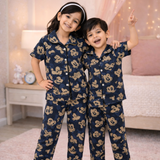 Happy Mickey Kids Night Suit - Half Sleeve Shirt and Full Pant