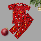 Hello Kitty Christmas Print Half Sleeve Kids Coords (Unisex)